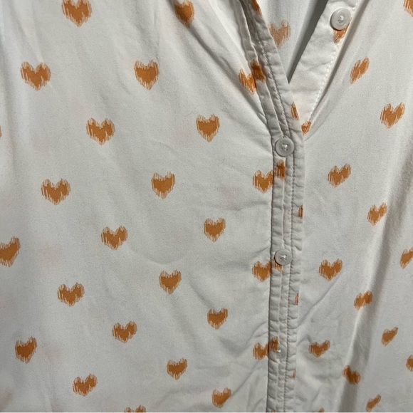 Beachlunchlounge White and Orange Heart Blouse XS - Picture 4 of 7